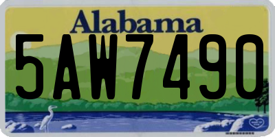 AL license plate 5AW7490