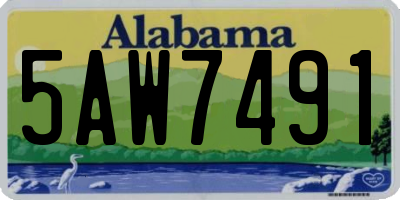 AL license plate 5AW7491