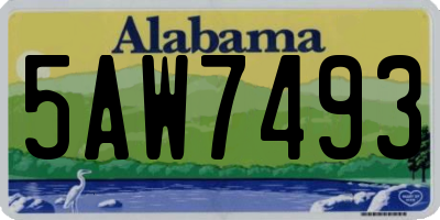 AL license plate 5AW7493