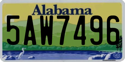 AL license plate 5AW7496