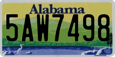 AL license plate 5AW7498