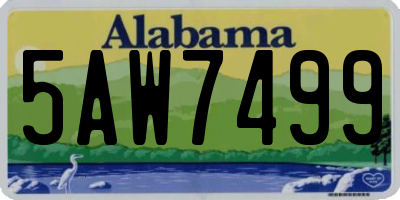 AL license plate 5AW7499