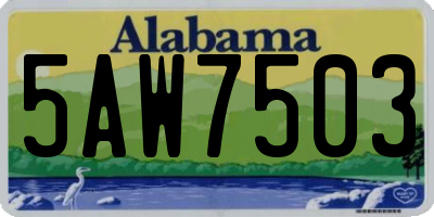 AL license plate 5AW7503