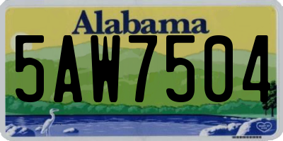 AL license plate 5AW7504