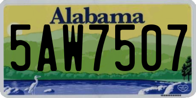 AL license plate 5AW7507