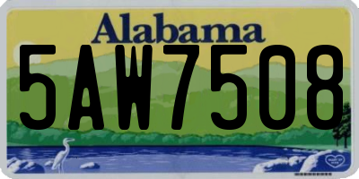 AL license plate 5AW7508