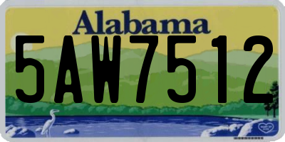 AL license plate 5AW7512