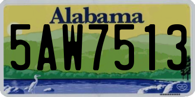 AL license plate 5AW7513