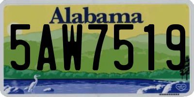 AL license plate 5AW7519