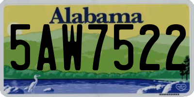 AL license plate 5AW7522