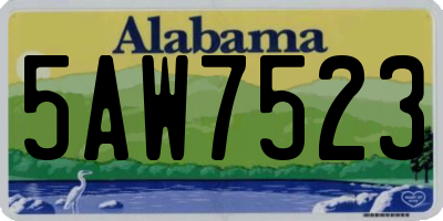 AL license plate 5AW7523