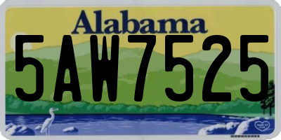 AL license plate 5AW7525