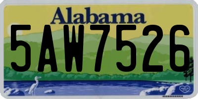 AL license plate 5AW7526