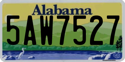 AL license plate 5AW7527