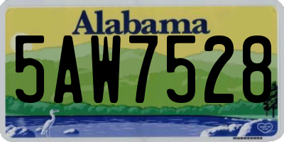 AL license plate 5AW7528