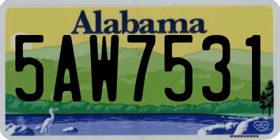 AL license plate 5AW7531