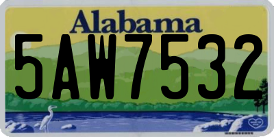 AL license plate 5AW7532