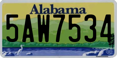 AL license plate 5AW7534