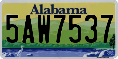 AL license plate 5AW7537
