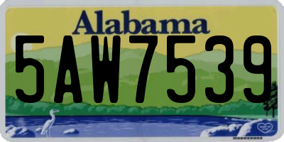 AL license plate 5AW7539