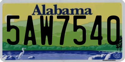 AL license plate 5AW7540