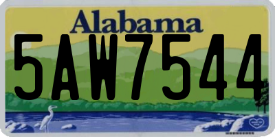 AL license plate 5AW7544