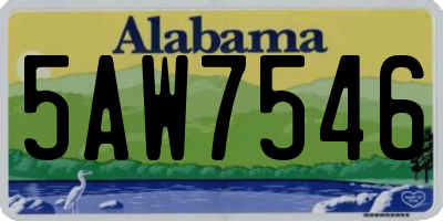 AL license plate 5AW7546