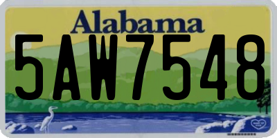 AL license plate 5AW7548