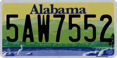 AL license plate 5AW7552