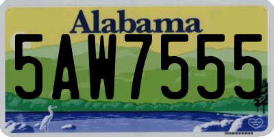 AL license plate 5AW7555