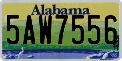 AL license plate 5AW7556