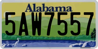 AL license plate 5AW7557