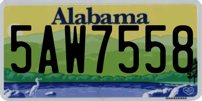 AL license plate 5AW7558
