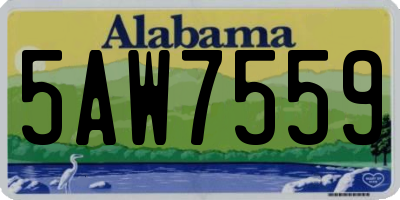 AL license plate 5AW7559