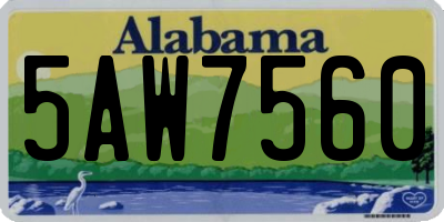 AL license plate 5AW7560