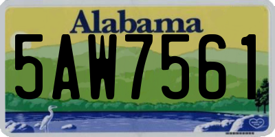 AL license plate 5AW7561