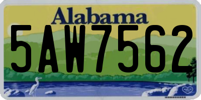 AL license plate 5AW7562