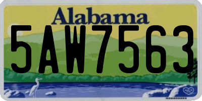 AL license plate 5AW7563