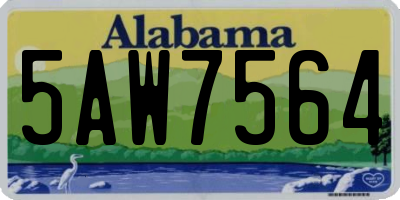 AL license plate 5AW7564