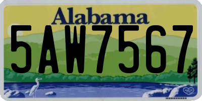 AL license plate 5AW7567