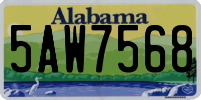AL license plate 5AW7568