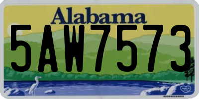 AL license plate 5AW7573