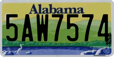 AL license plate 5AW7574