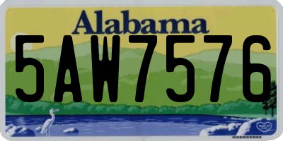 AL license plate 5AW7576