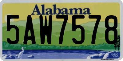 AL license plate 5AW7578