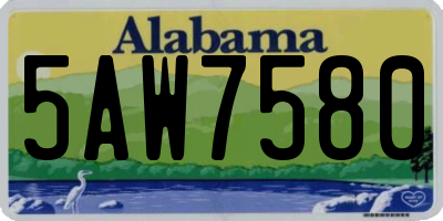 AL license plate 5AW7580