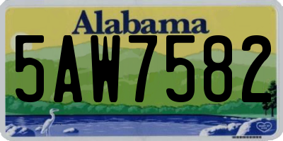 AL license plate 5AW7582