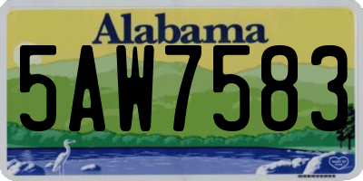 AL license plate 5AW7583
