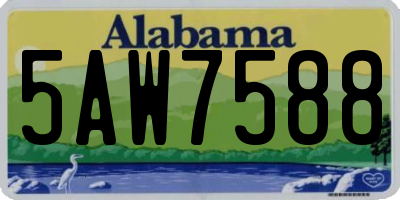 AL license plate 5AW7588