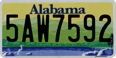 AL license plate 5AW7592